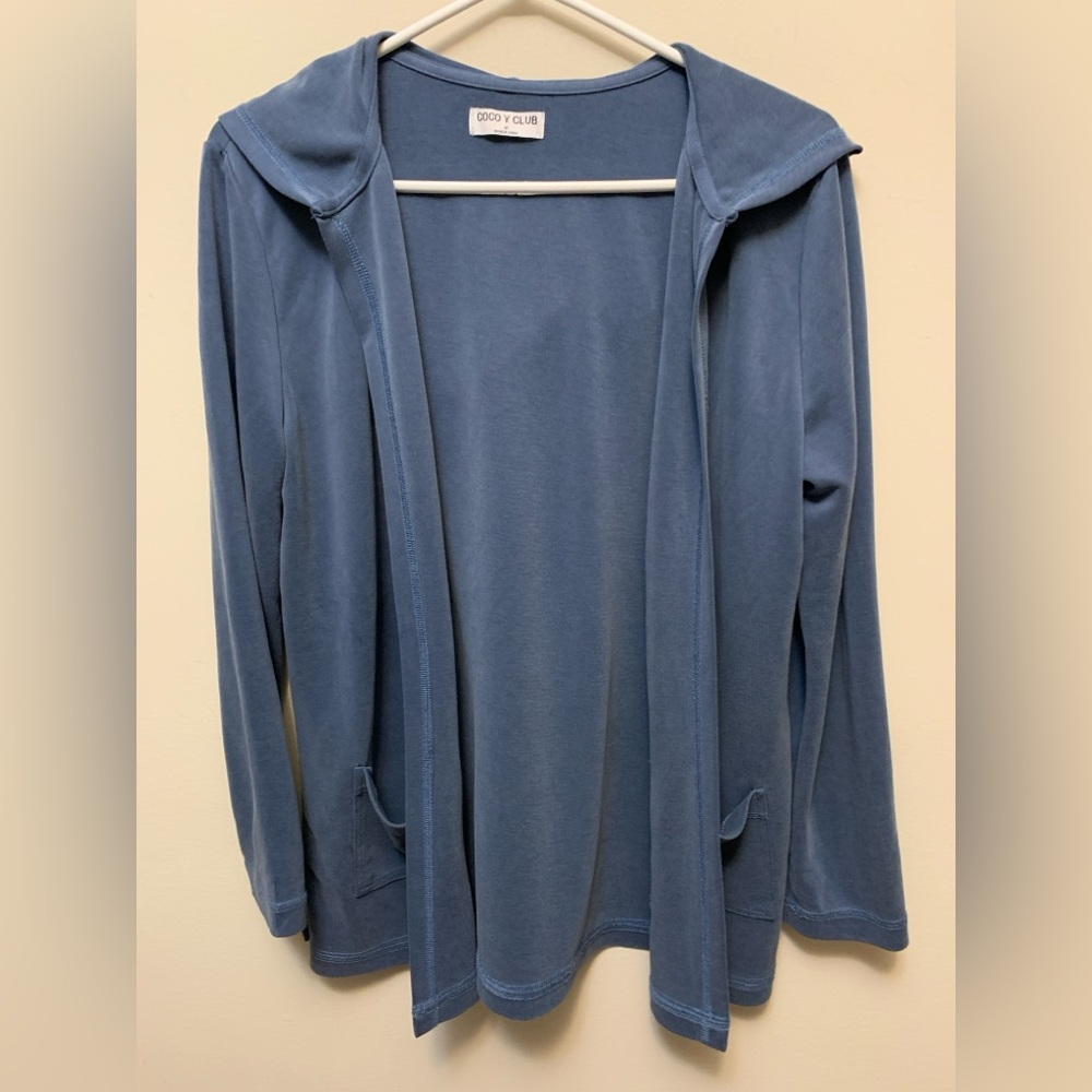 COCO Y CLUB Blue Open Front Modal Hoodie